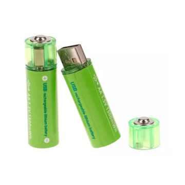 2 Pilas Doble A 1500mWh Recargables Por USB AA