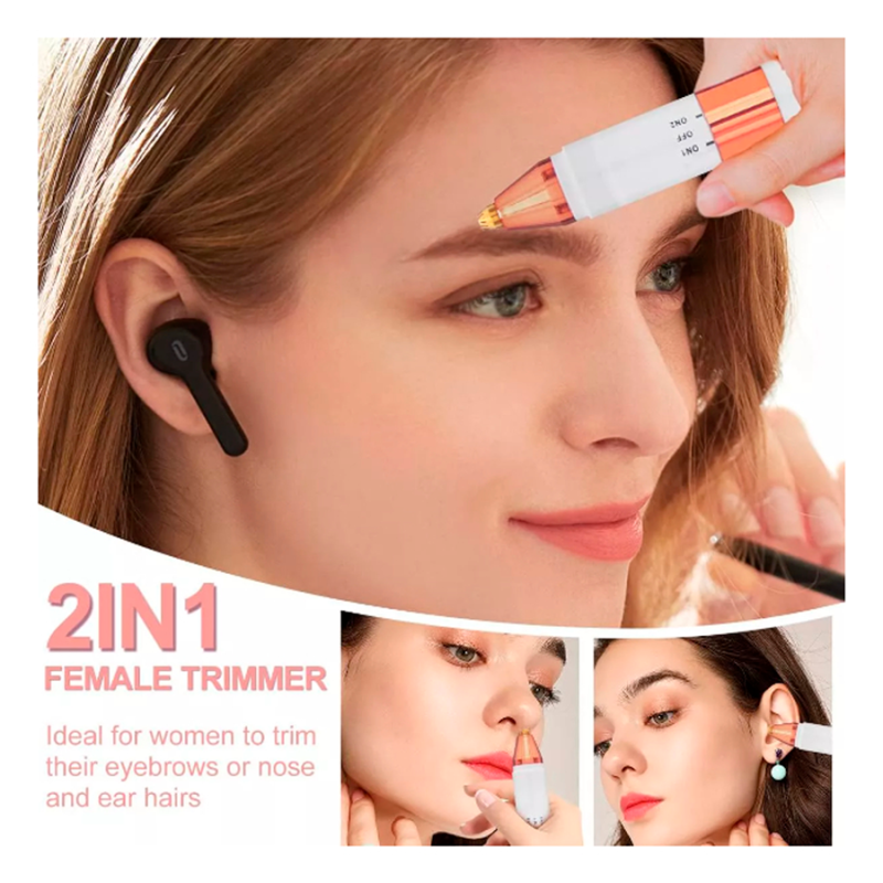 Depiladora 2en1 Tecnología Circular Cejas Bozo Nariz Unisex - Imagen 4
