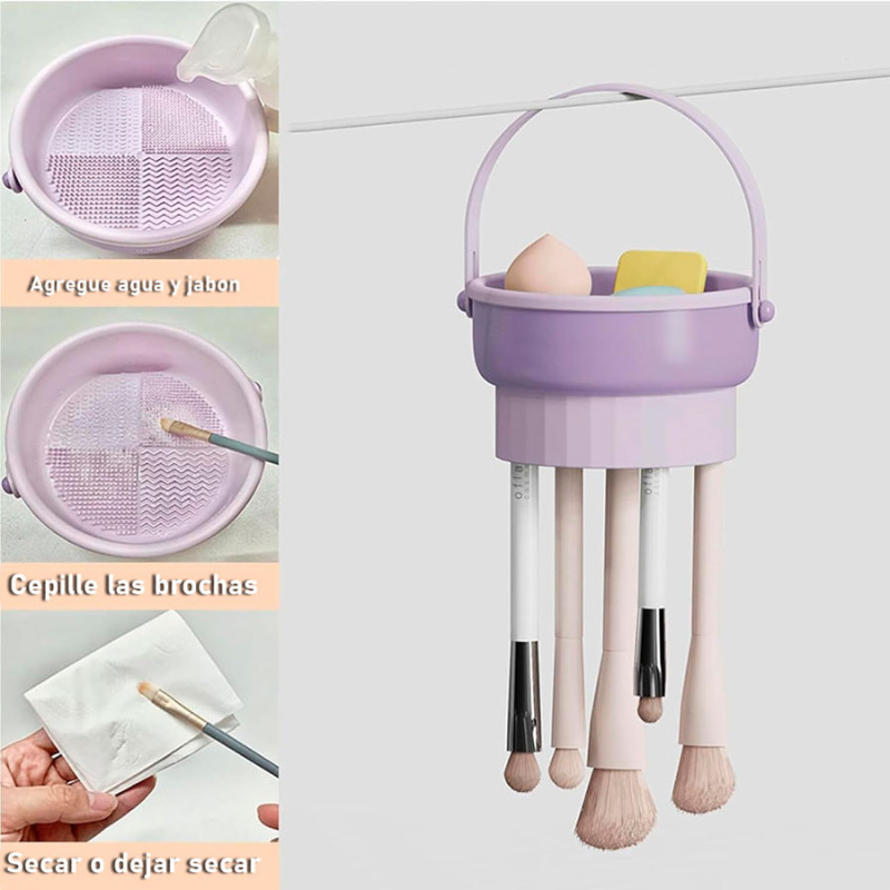 Limpiador De Brochas Y Pinceles Para Maquillaje Silicona Texturizado - Imagen 4