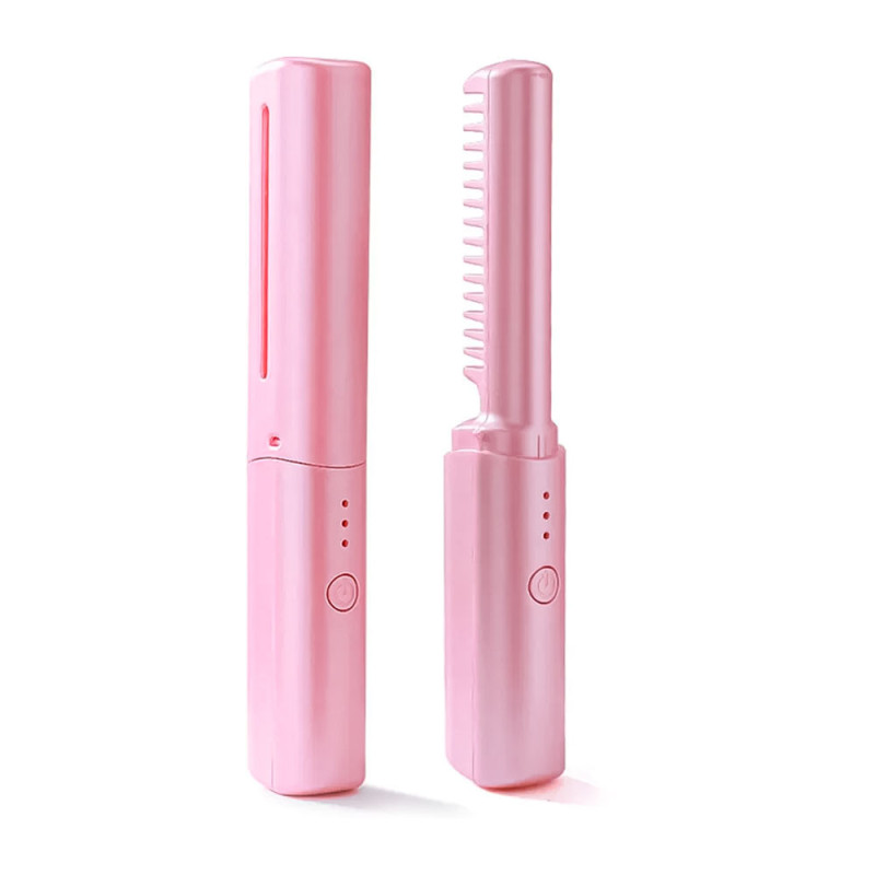 Plancha De Pelo Recargable Forma De Cepillo Alisador Para Cabello - Imagen 4