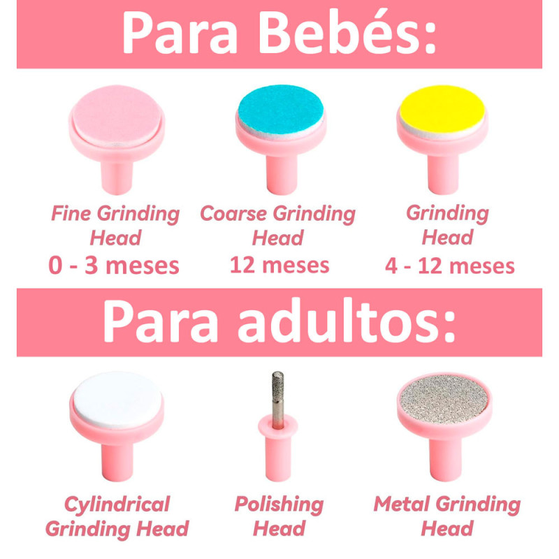 Torno Lima Para Uñas Cortador Eléctrico Para Bebes Con Luz - Imagen 2