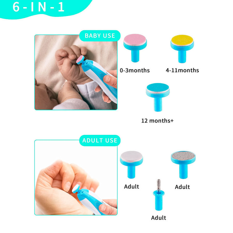 Torno Lima Para Uñas Cortador Eléctrico Para Bebes Con Luz - Imagen 5