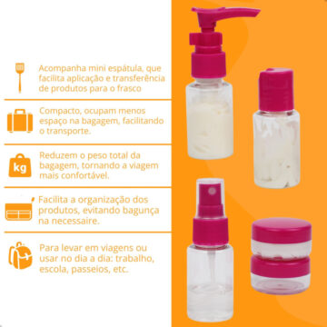 Alternative view of Neceser 4 Frascos 2 Potes Kit De Higiene Para Viaje