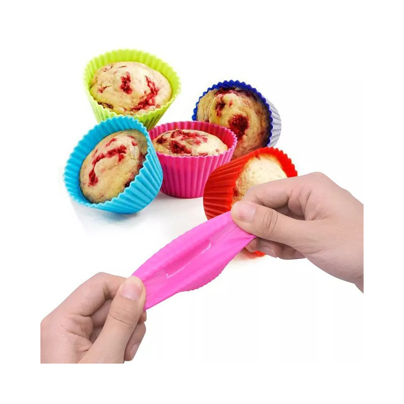 Molde Muffins Silicona Individual X12 Unidades Goma - Imagen 3