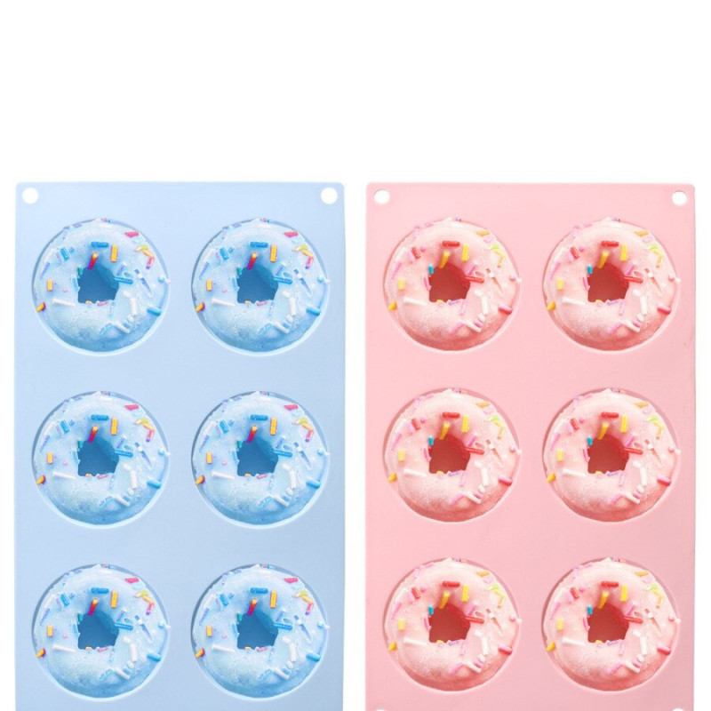Molde De Silicona X6 Donas Donuts Goma Horno - Imagen 3