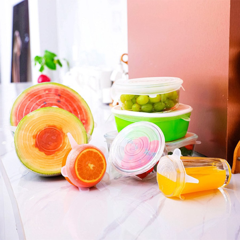Tapa Silicona Multiuso Tapas X6 Ajustable Fruta Verdura Olla - Imagen 2
