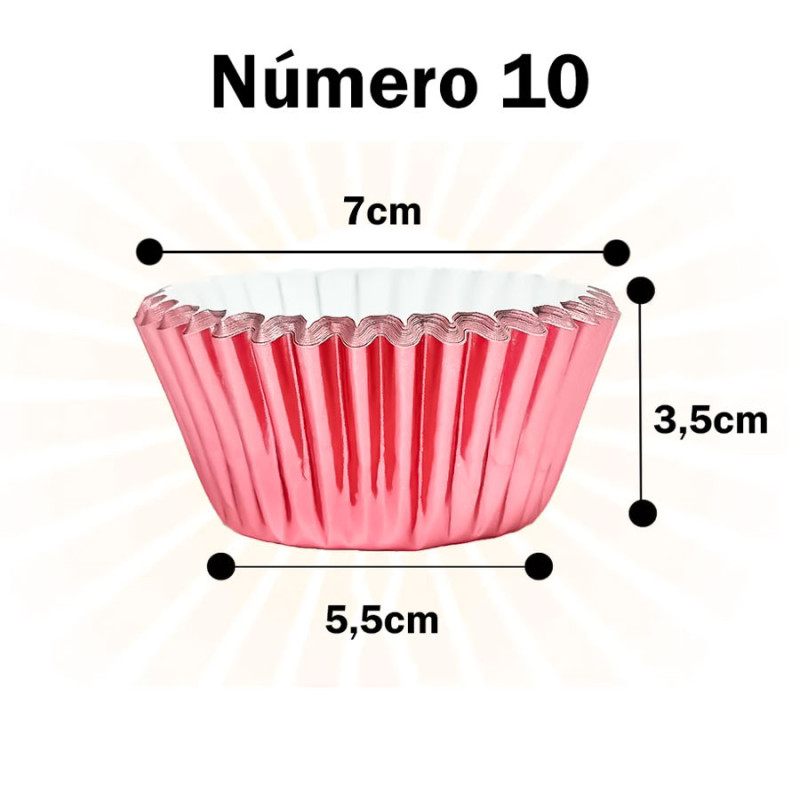 Pirotines Metalizados Para Cupcakes Y Muffins Bombon X100 - Imagen 3