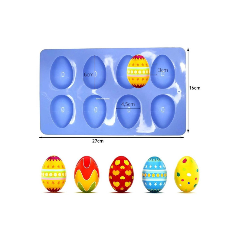 Molde Silicona Plancha 4 Huevos Pascua Medianos 8 - Imagen 3