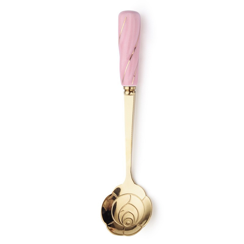 Cucharitas De Té X6 Unidades Cuchara Dorada Forma De Rosa Con - Imagen 6