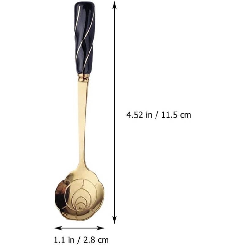 Cucharitas De Té X6 Unidades Cuchara Dorada Forma De Rosa Con - Imagen 9