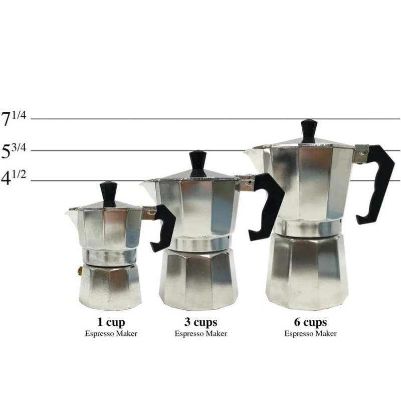 Cafetera De Aluminio Para Cafe Expreso Capacidad 3 Pocillos - Imagen 5