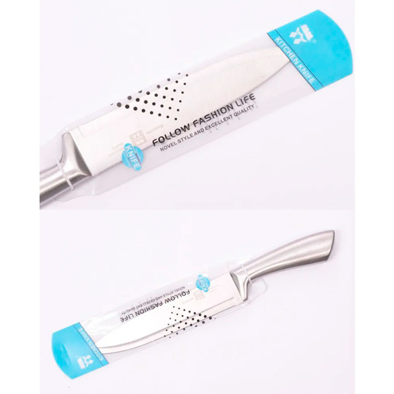 Cuchillo De Cocina Acero Inoxidable Mango De Madera - Imagen 3