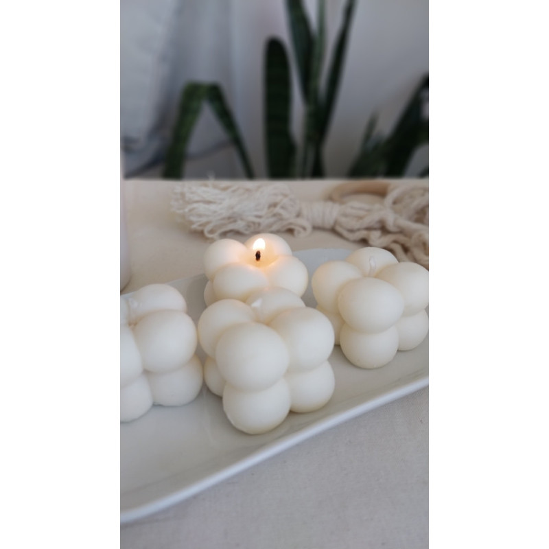Molde de Silicona Cubo Cuadrados Burbujas Velas X7 - Imagen 3