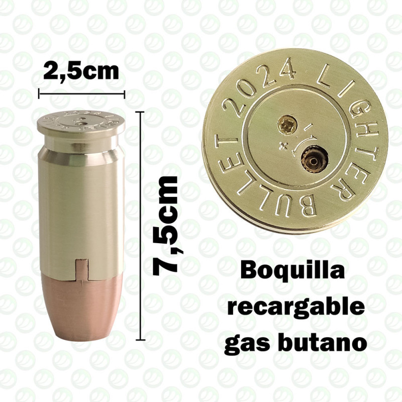 Encendedor Recargable Gas Butano En Forma De Municion - Imagen 3