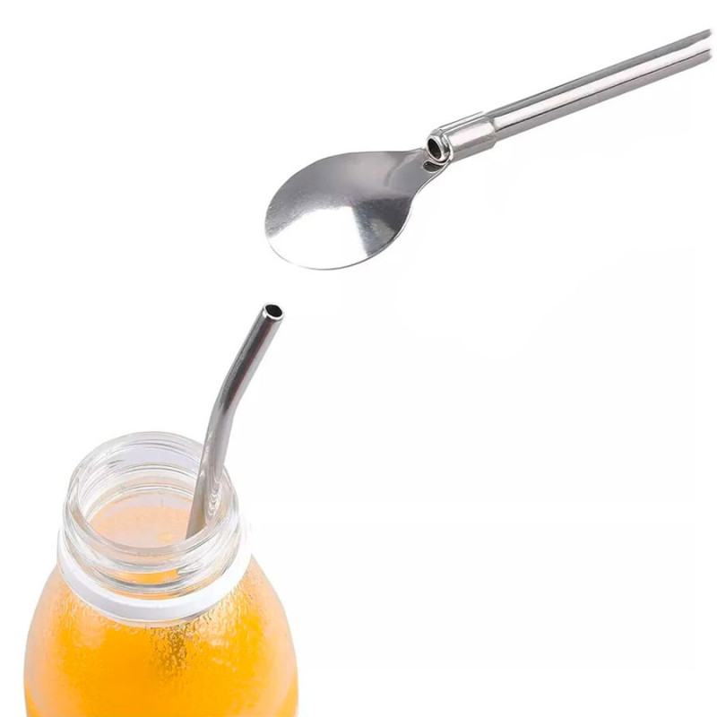Cucharas De Coctel Con Sorbete Acero Inoxidable Y Limpiador 22cm - Imagen 3