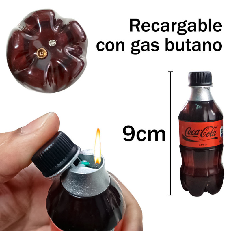 Encendedor Recargable Gas Butano En Forma De Gaseosa Refreso Coca - Imagen 2