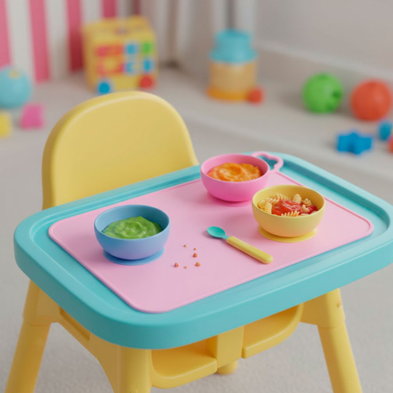 Individual De Silicona Infantil Mantel Para Bebés Niños - Imagen 4