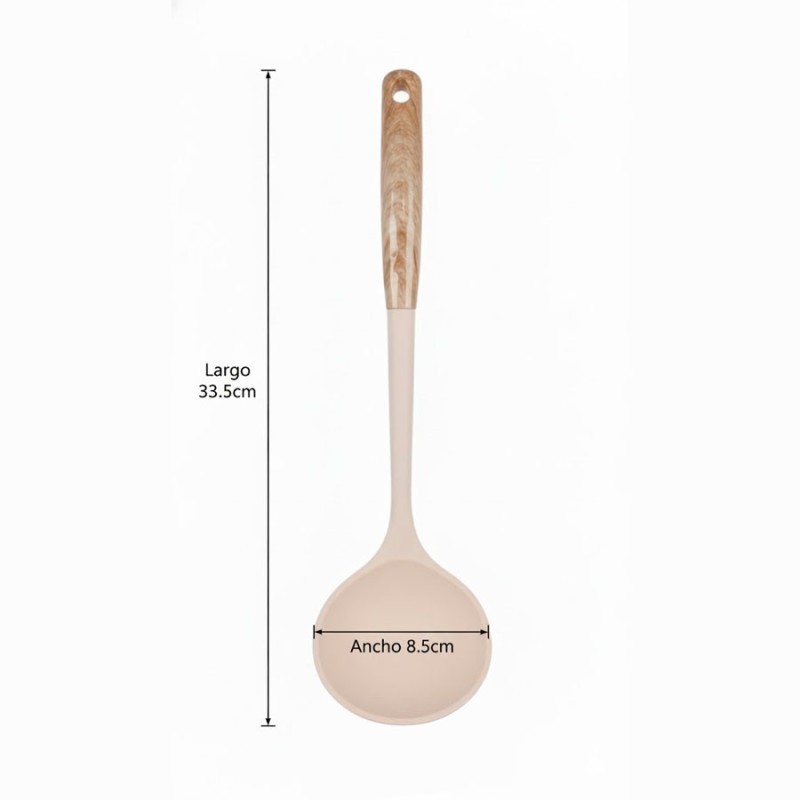 Cucharon De Silicona Mango Plastico Untensilios De Cocina Libre - Imagen 3
