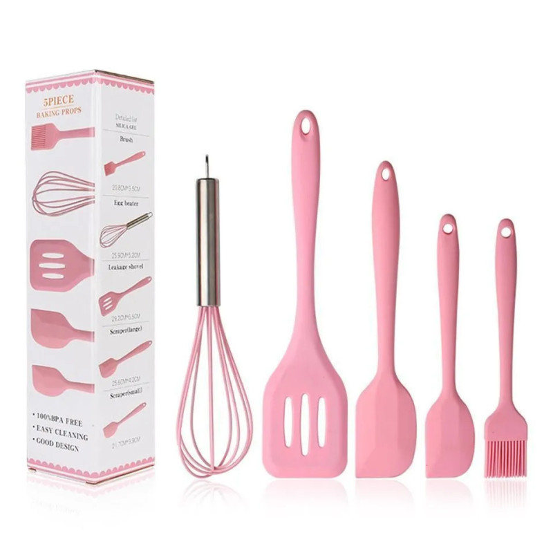Utensilios De Silicona Cocina Juego 5 Piezas Espatulas Brocha Y - Imagen 4