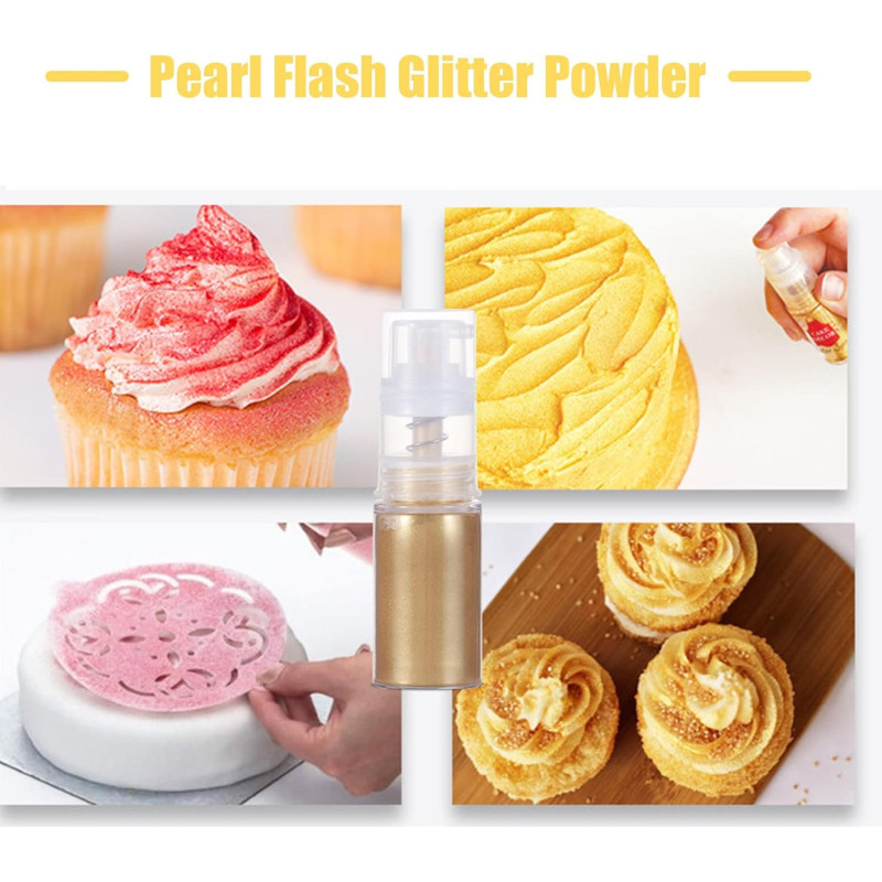 Glitter Purpurina Comestible Para Reposteria 12 Spray - Imagen 3
