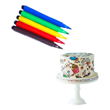 Alternative view of Lápices Marcadores Comestibles 5 Colores Decoracion