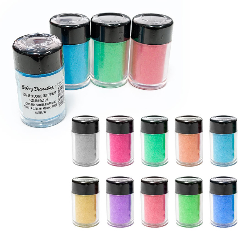 Purpurina Glitter Comestible Para Reposteria 24 Frascos 5g Libre - Imagen 3