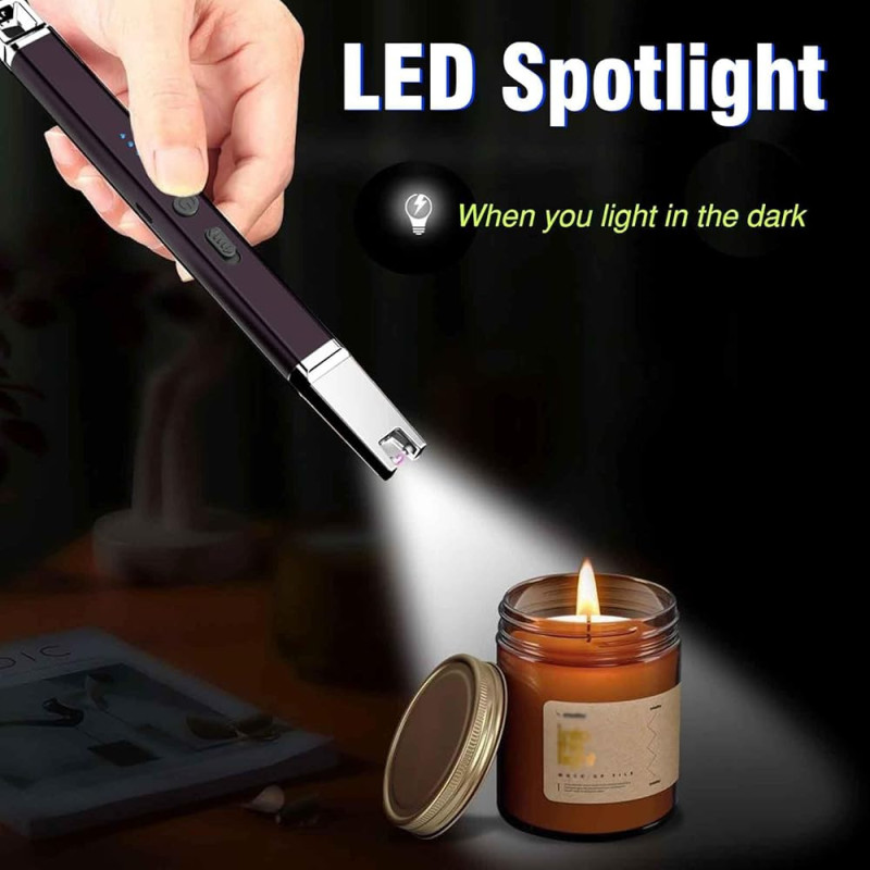Encendedor Electrico De Plasma Con Linterna Led Recargable - Imagen 2