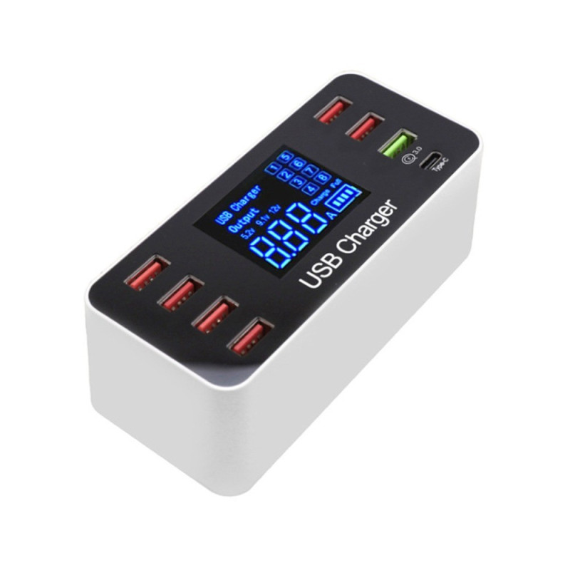 Zapatilla Inteligente 40w Carga Rapida 8 Puertos USB Y Tipo-C - Imagen 3