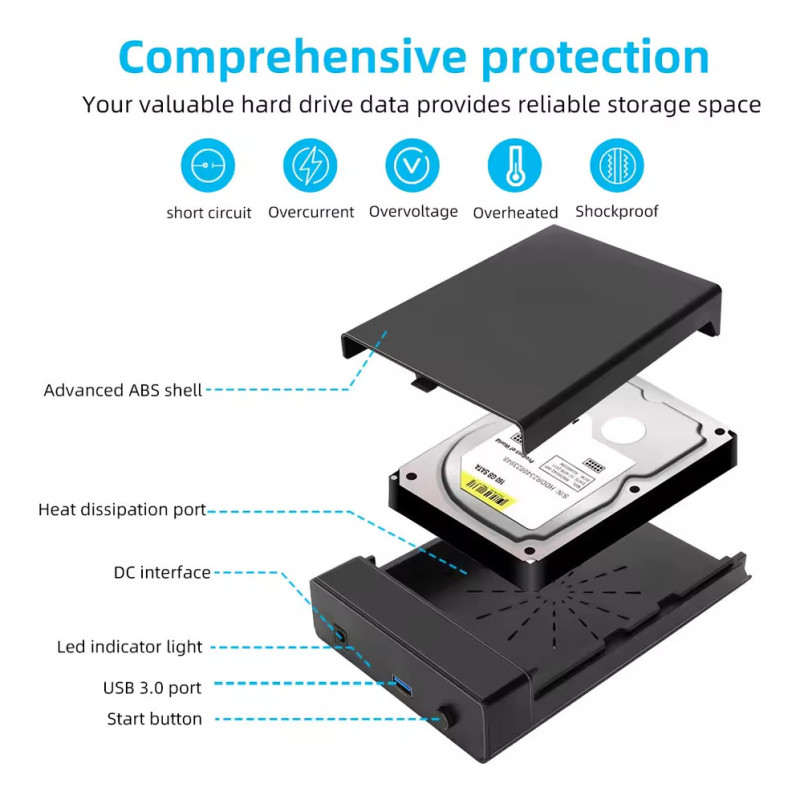 Carcasa Externa Usb 3.0 3.5 Hdd Alta Velocidad 5gbps - Imagen 2