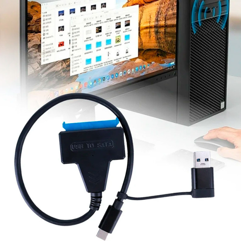 Cable Sata USB 3.0 Con Adaptador Tipo-C - Imagen 3