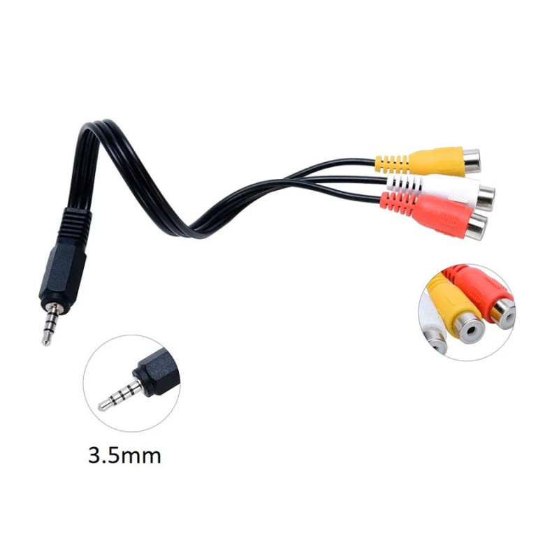 Cable Mini Plug 3.5mm Macho A 3 Jack RCA Hembra Audio - Imagen 2