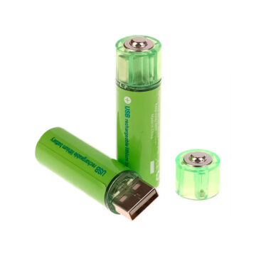 Alternative view of 2 Pilas Doble A 1500mWh Recargables Por USB AA