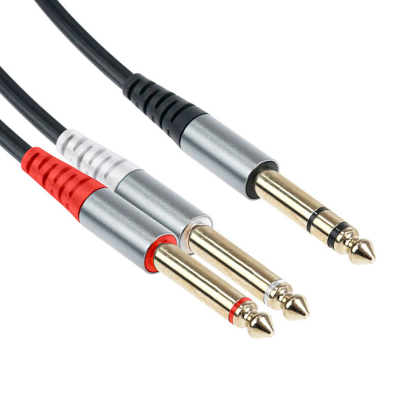Cable Plug 6.5mm Stereo A Dos Plug 6.5mm Mono 1.5 - Imagen 3