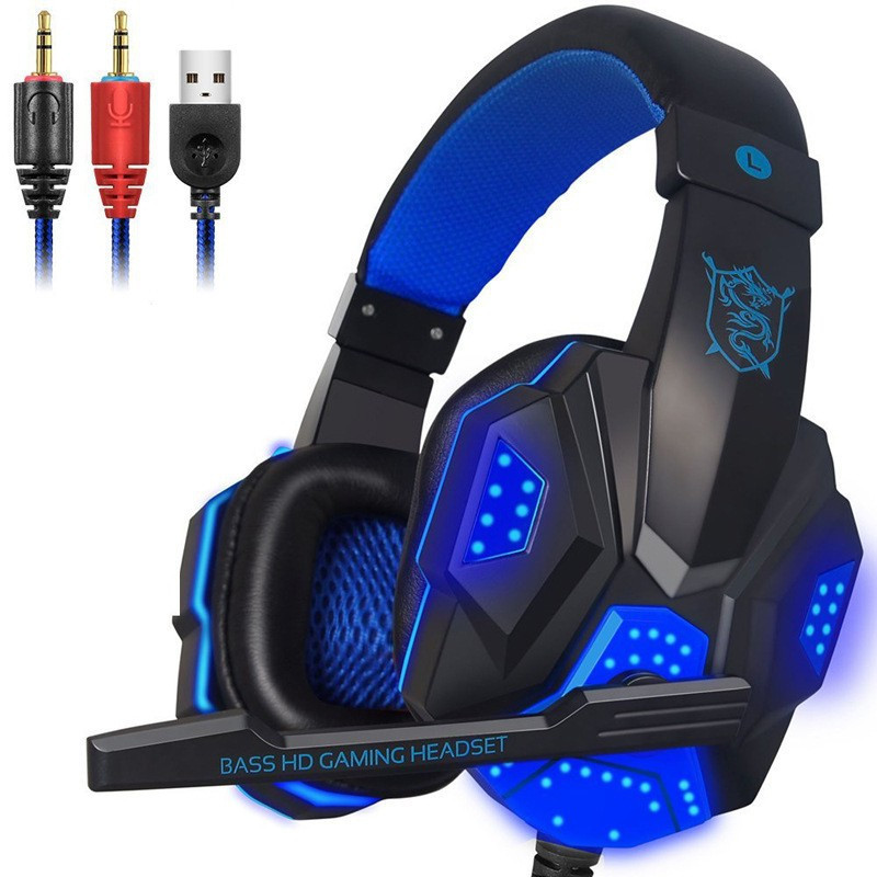 Auricular Gamer Para PS4 o PC Microfono Luz Led - Imagen 7