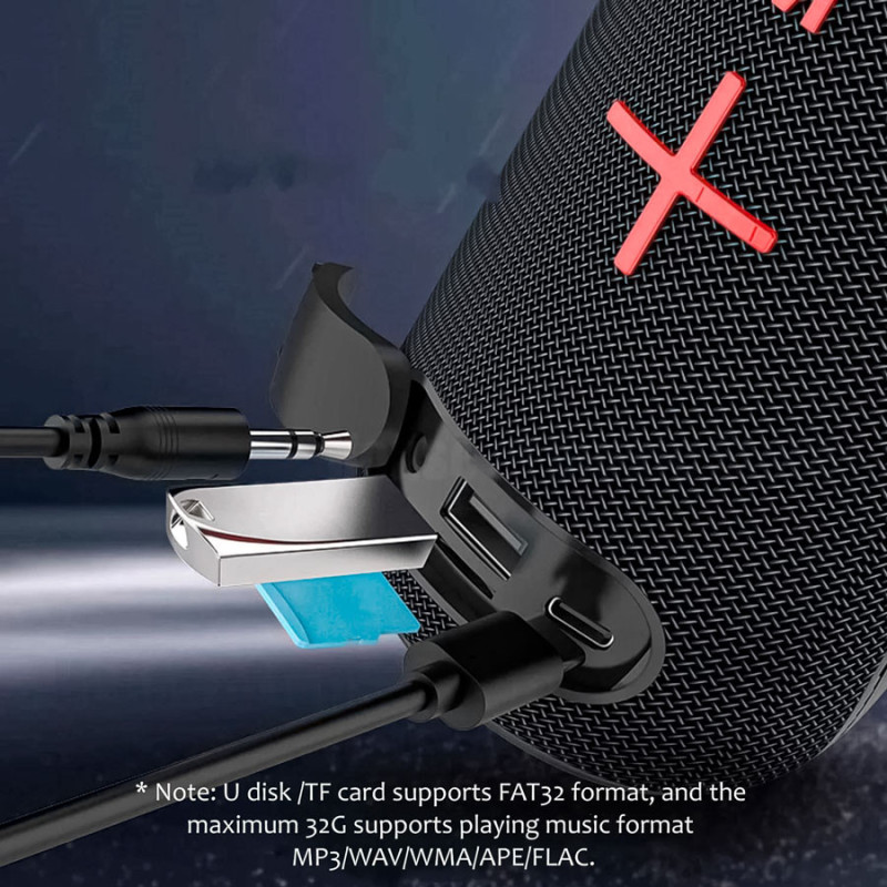 Parlante TWS Recargable Con Leds RGB Entrada TF Auxiliar Y USB - Imagen 5