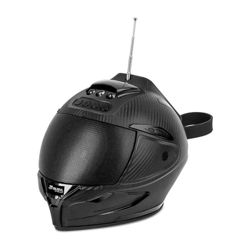 Parlante Portatil Forma De Casco Con Panel Solar Bluetooth Radio - Imagen 3