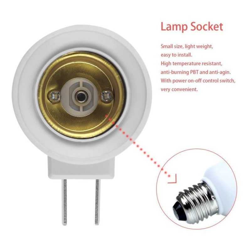 Portalampara Adaptador E27 Tecla Enchufe Velador Luz - Imagen 6