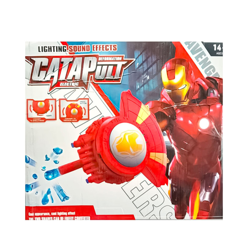Pistola De Hidrogel Toy Gun Escudo De Iron Man Luz Y - Imagen 4