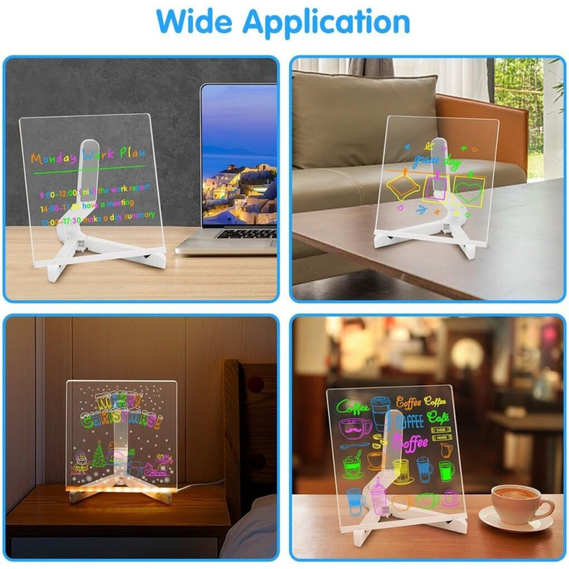 Pizarra acrílica transparente LED con - Imagen 2