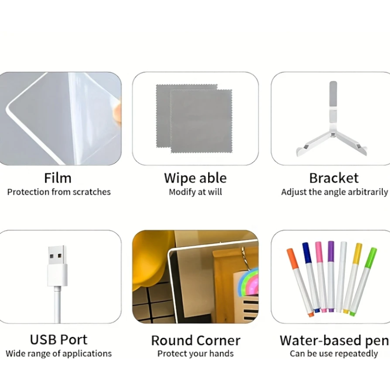 Pizarra acrílica transparente LED con - Imagen 12