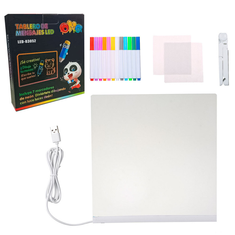 Pizarra acrílica transparente LED con - Imagen 7