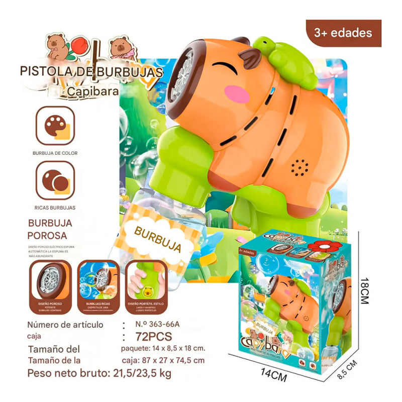 Pistola Burbujero Capybara Carpincho Automatico Para - Imagen 4