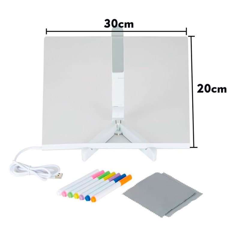 Pizarron Magico LED 30x40cm Pizarra Colores Luminosos 7 - Imagen 3