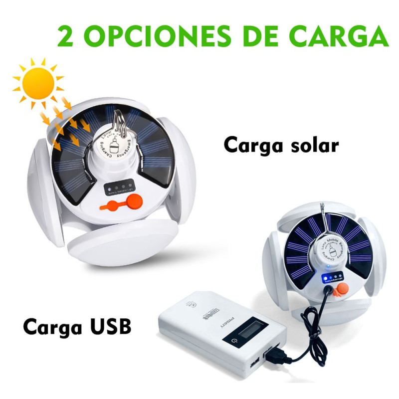 Luz De Emergencia Para Exteriores Recargable USB Y Carga Solar - Imagen 5