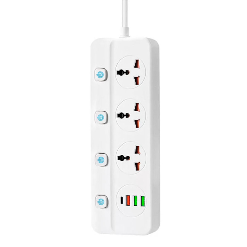 Zapatilla 3usb + 1 Usb C Carga Rapida 3 Tomas 2500w Inifuga Power - Imagen 2