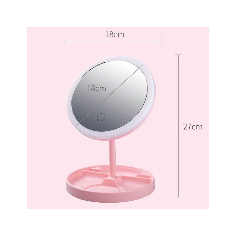 Espejo Doble Aumento 360° Luz Led Maquillaje Carga - Imagen 6