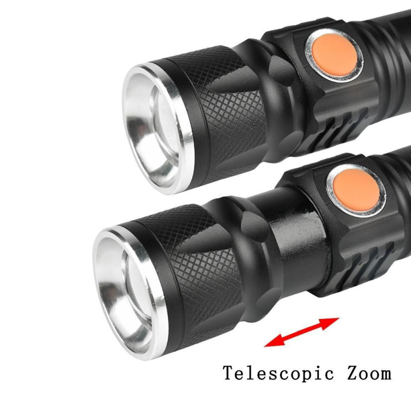 Linterna Metalica Tactica Led Recargable Por Usb Con - Imagen 5