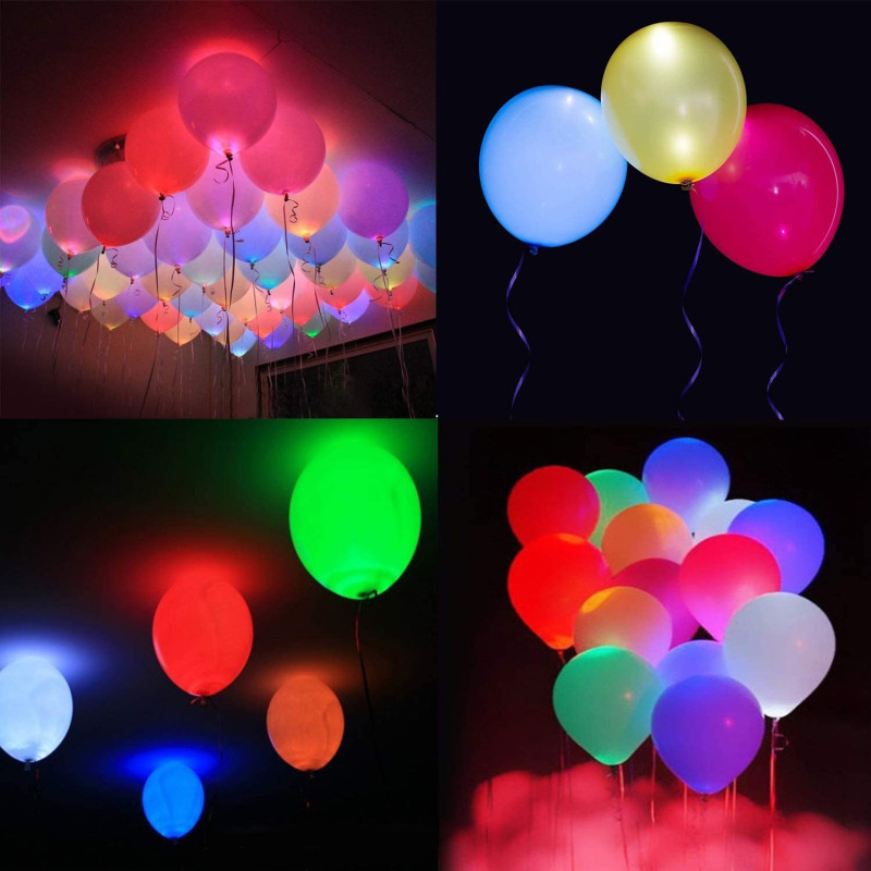 Globos Luz Led Luminosos Colores Varios Fiestas Pack - Imagen 3