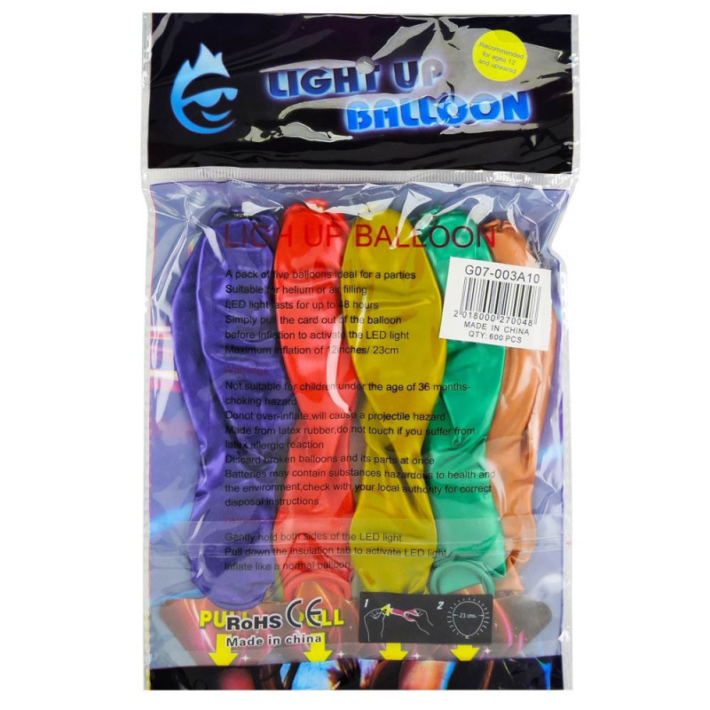 Globos Luz Led Luminosos Colores Varios Fiestas Pack - Imagen 8