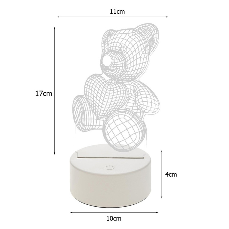 Lampara Velador Led 3D De Escritorio Conección USB 3 - Imagen 10